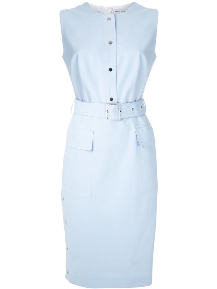 Reinaldo Lourenço Belted Midi Dress - Blue