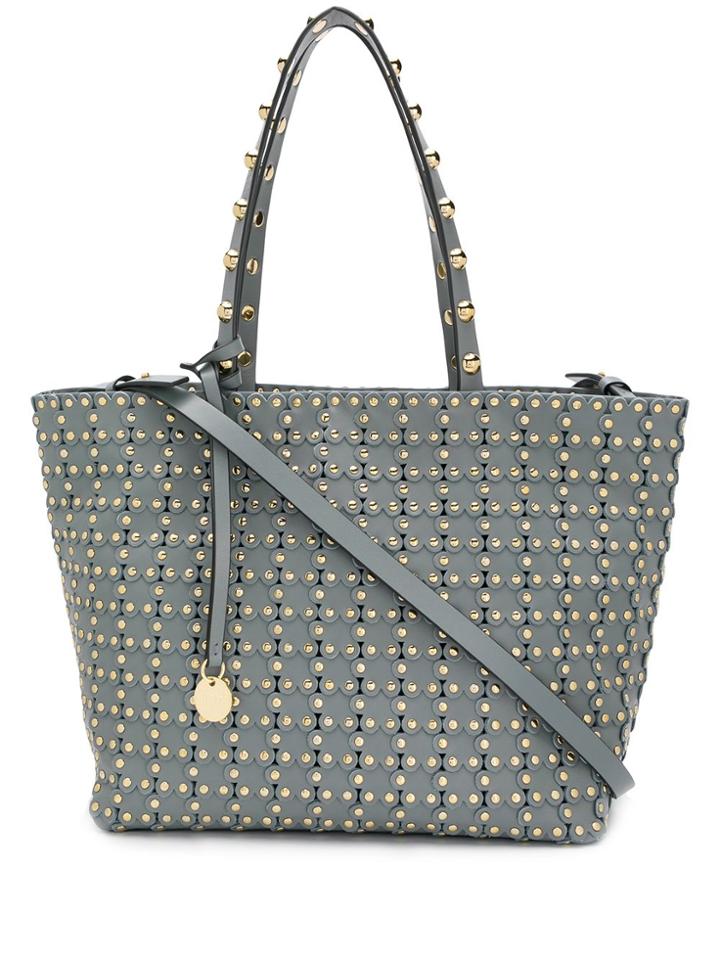 Red Valentino Flower Puzzle Tote Bag - Grey
