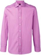 Mp Massimo Piombo Striped Shirt, Men's, Size: 41, Pink/purple, Cotton