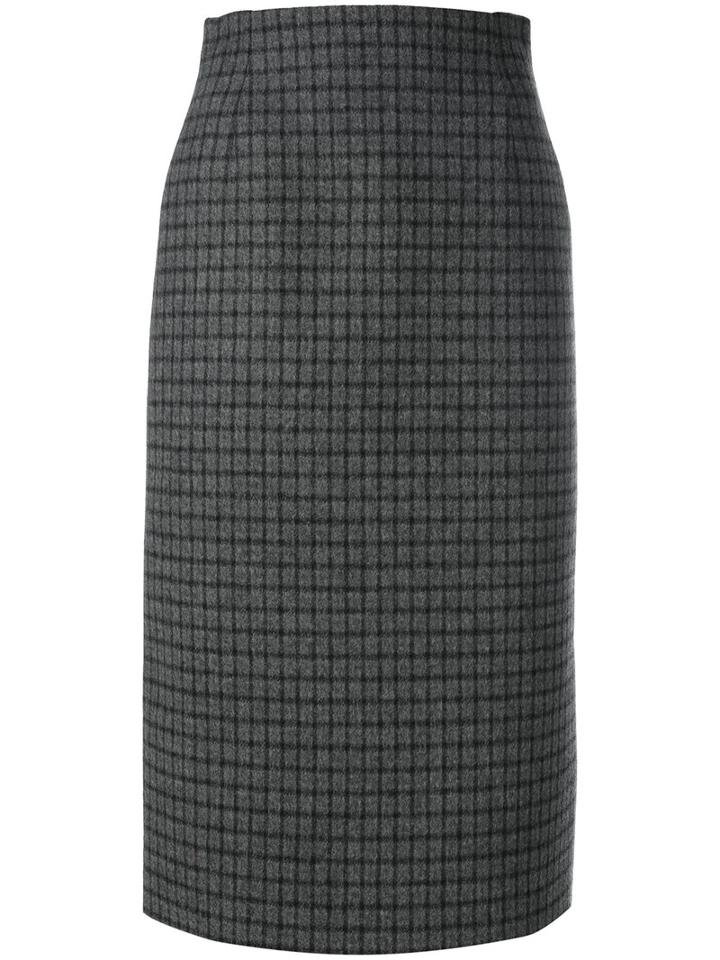 No21 - Check Pencil Skirt - Women - Polyamide/polyester/modal/other Fibers - 46, Grey, Polyamide/polyester/modal/other Fibers
