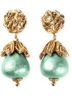 Katheleys Vintage 'baroque' Earrings - Green