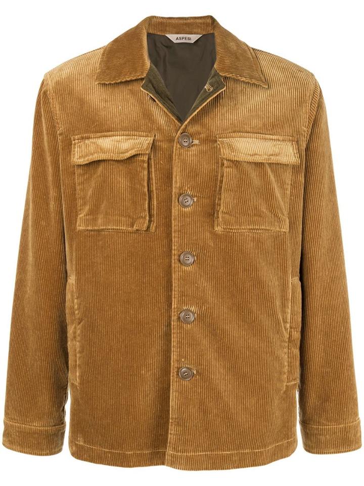 Aspesi Corduroy Shirt Jacket - Yellow & Orange