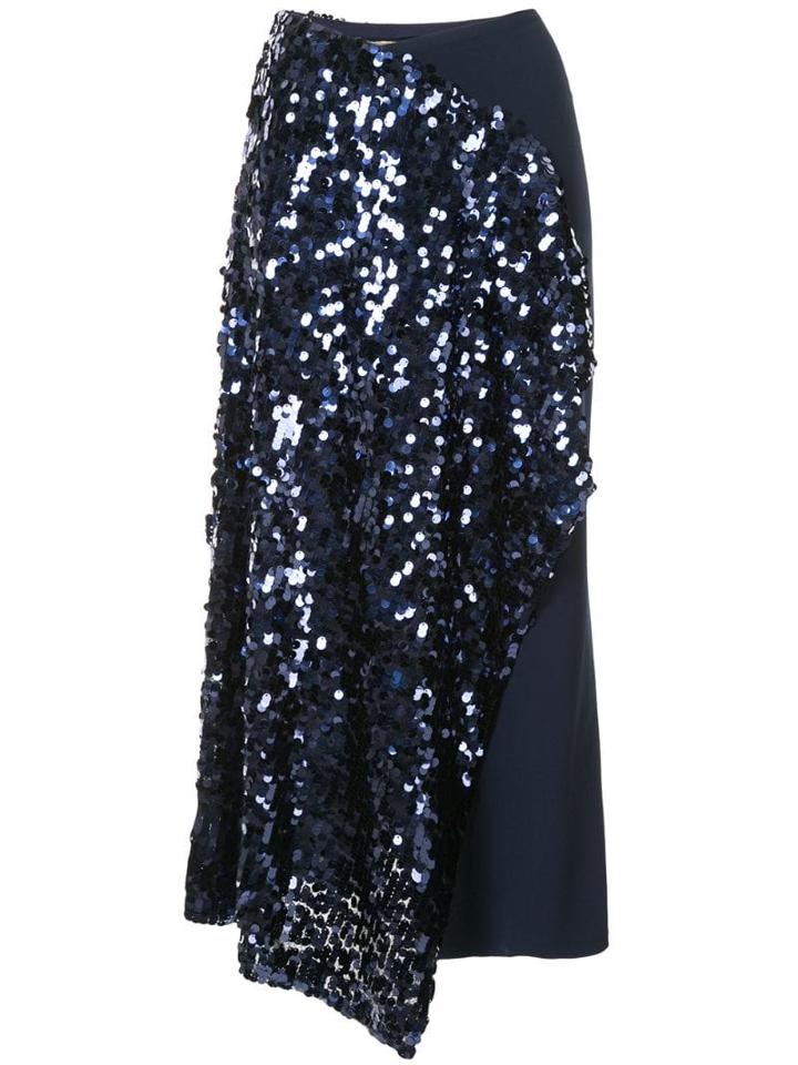 Roland Mouret Kells Sequin Embroidery Skirt - Blue