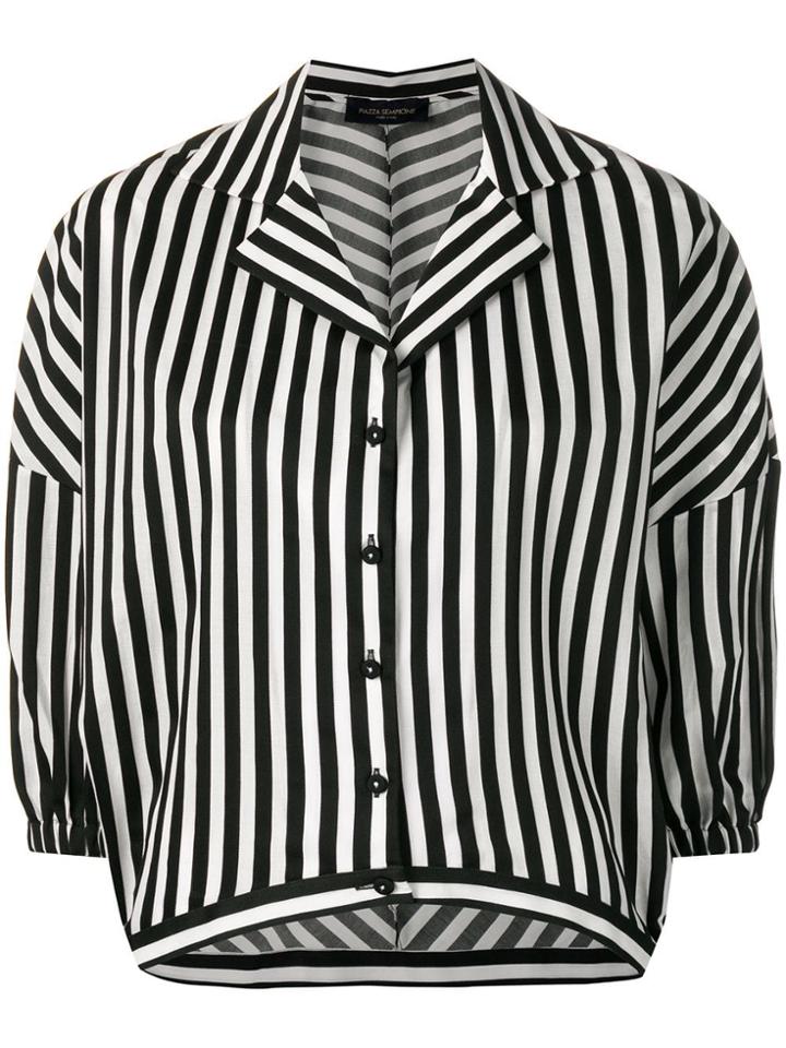 Piazza Sempione Striped Blouse - Black