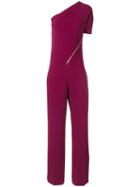 Stella Mccartney 'elisa' Cady One-shoulder Jumpsuit, Women's, Size: 42, Pink/purple, Viscose/acetate/spandex/elastane