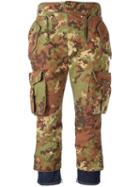 Dsquared2 'livery Tenent Icon' Cropped Camouflage Trousers, Women's, Size: 40, Green, Cotton/calf Leather/spandex/elastane