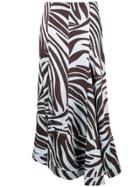 3.1 Phillip Lim Zebra Print Asymmetric Skirt - Brown