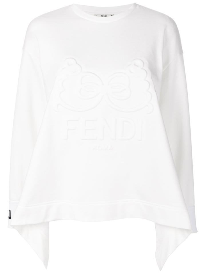 Fendi Logo Flared Sweater - White