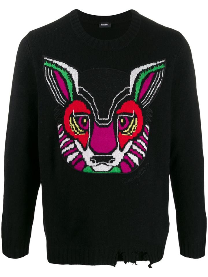 Diesel Jacquard Patch Sweatshirt - Black