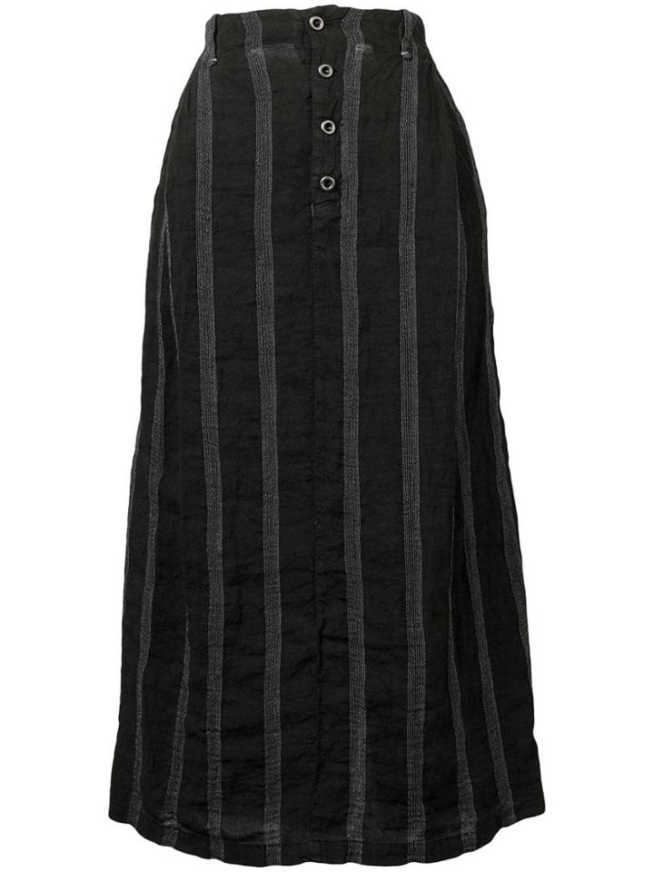 Transit Striped Midi Skirt - Black
