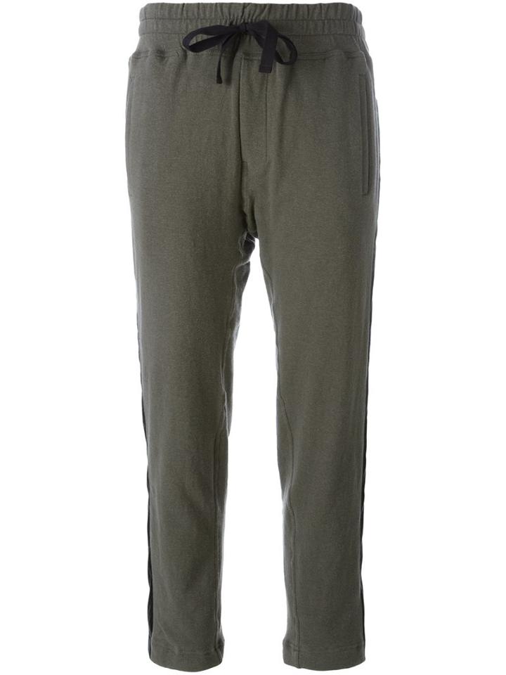Haider Ackermann Lateral Stripe Cropped Track Pants, Women's, Size: Medium, Green, Cotton/spandex/elastane/wool