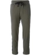 Haider Ackermann Lateral Stripe Cropped Track Pants, Women's, Size: Medium, Green, Cotton/spandex/elastane/wool