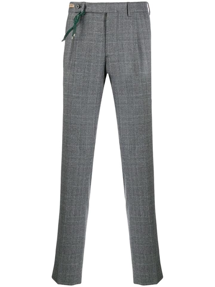 Berwich Check-print Tailored Trousers - Grey
