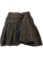 Mes Demoiselles Checked Short Skirt - Black