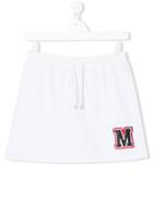 Msgm Kids Logo Skirt - White