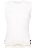 Veronica Beard Buttoned Tank Top - White