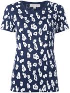 Michael Michael Kors Leopard Print Sequin Embellished T-shirt, Women's, Size: Xl, Blue, Cotton