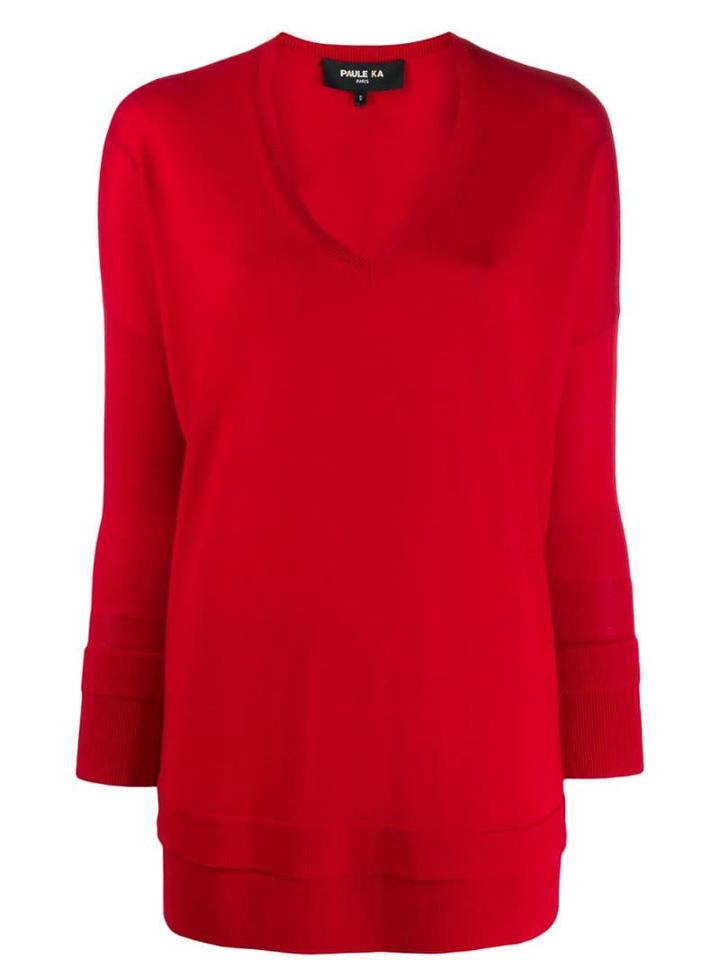 Paule Ka Layered-effect V-neck Pullover