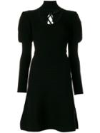 Philipp Plein - Ribbed A-line Dress - Women - Polyester/viscose - Xl, Black, Polyester/viscose