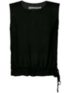 Raquel Allegra - Drawstring Waist Sleeveless Top - Women - Silk - 3, Black, Silk