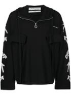 Off-white Logo And Arrows Hooded Sweater - Black