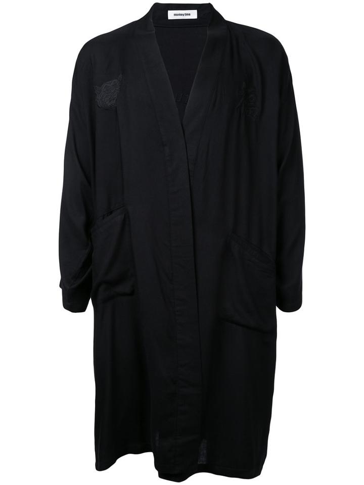 Monkey Time - Kimono Jacket - Men - Polyester/rayon - S, Black, Polyester/rayon