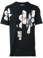 Neil Barrett Spliced Flower Slim Fit T-shirt - Black