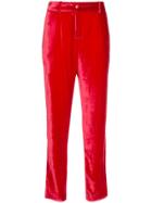 Ingie Paris Velvet Straight Trousers - Red