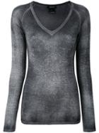 Avant Toi - V Neck Top - Women - Silk/cashmere - M, Blue, Silk/cashmere