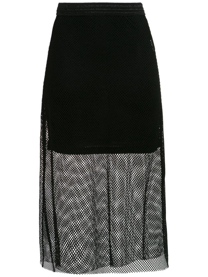 Tufi Duek Sheer Midi Skirt - Black