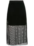 Tufi Duek Sheer Midi Skirt - Black