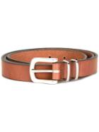Eleventy Silver-tone Hardware Belt, Men's, Size: 85, Brown, Calf Leather