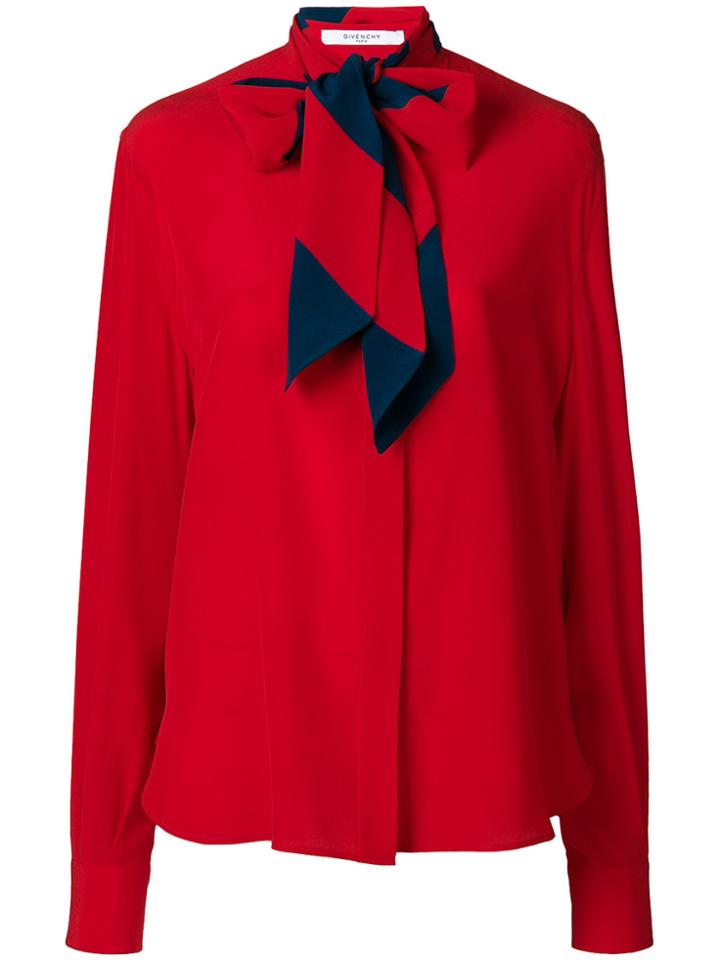 Givenchy Detachable Scarf Blouse - Red