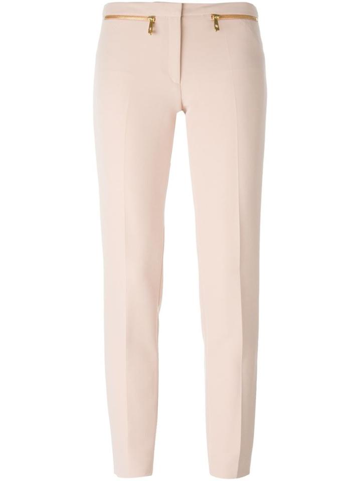Versace Collection Slim Fit Trousers, Women's, Size: 44, Pink/purple, Polyester/spandex/elastane/viscose