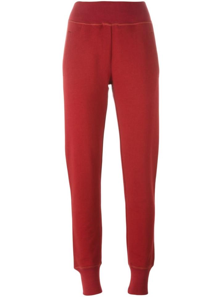 Mm6 Maison Margiela Slim Fit Track Pants, Women's, Size: Small, Red, Cotton