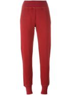 Mm6 Maison Margiela Slim Fit Track Pants, Women's, Size: Small, Red, Cotton