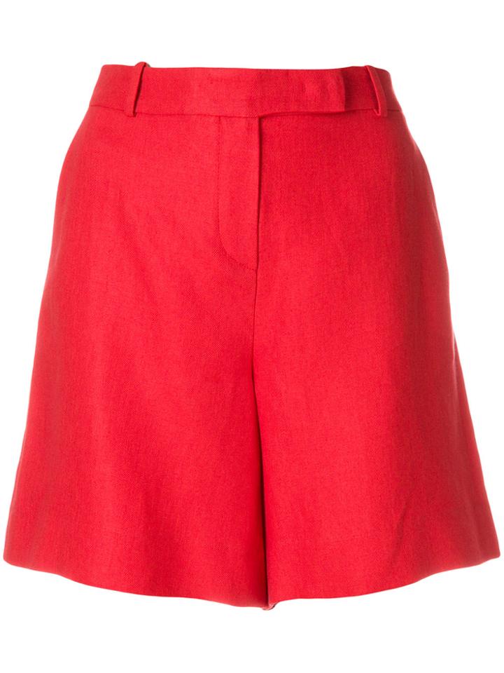 Loro Piana Front Zip Flat Front Shorts - Red