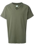 Off-white Collar Cut T-shirt, Men's, Size: Small, Green, Cotton
