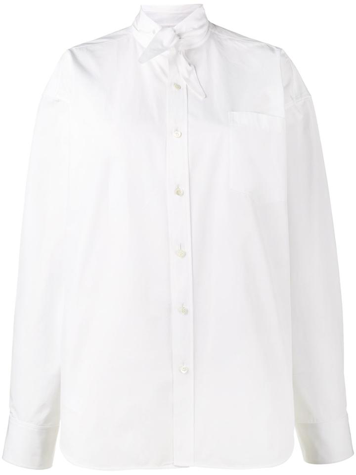 Balenciaga Scarf Tie Shirt - White