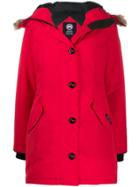 Canada Goose Button Down Parka Coat - Red