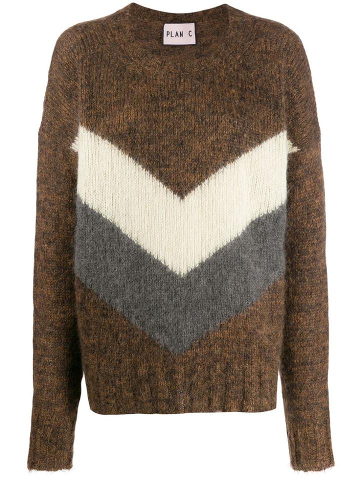 Plan C Chevron Jumper - Brown