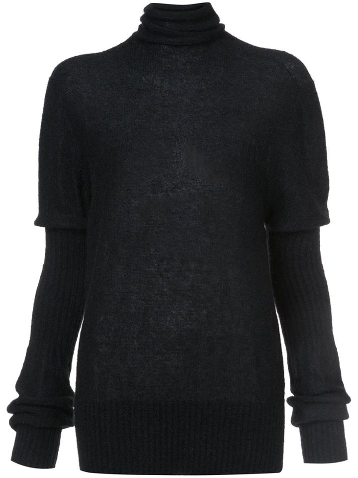 Lemaire Puffy Sleeves Turtleneck Jumper - Black