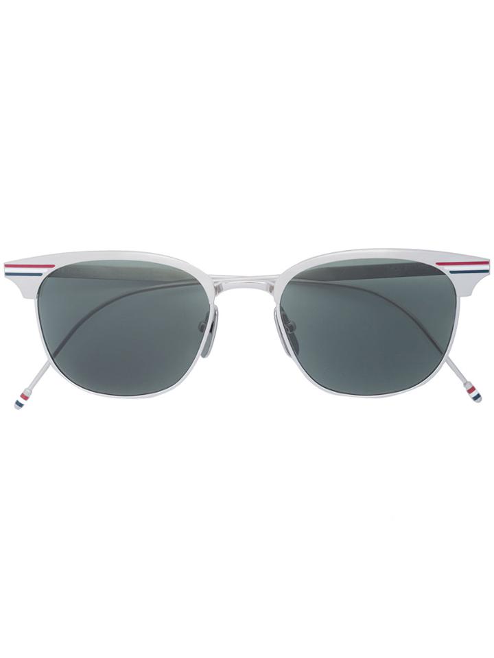 Thom Browne Eyewear Signature Striped Sunglasses - Metallic
