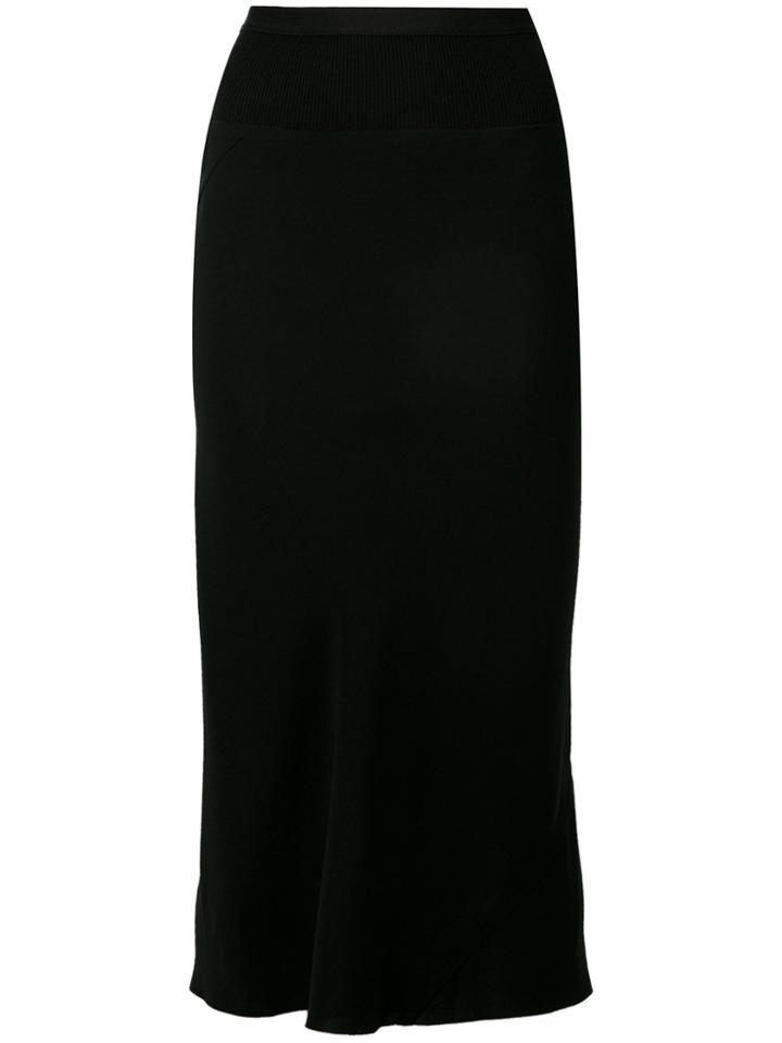 Rick Owens Pleated Back Midi Skirt - Black