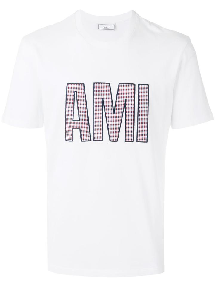 Ami Alexandre Mattiussi Logo Patch T-shirt, Men's, Size: Xl, White, Cotton