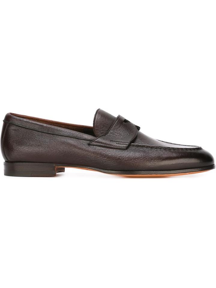 Santoni Classic Loafers, Men's, Size: 8, Brown, Leather