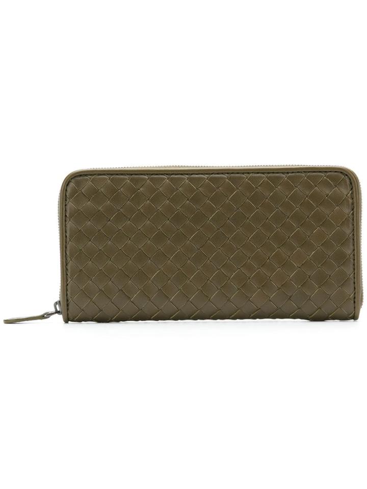 Bottega Veneta Woven Continental Wallte - Green