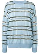 Christian Wijnants Striped Sheer Panelled Jumper - Blue