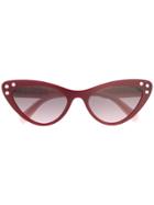 Miu Miu Eyewear Embellished Cat Eye Sunglasses - Red