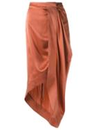 Giuliana Romanno Silk Midi Skirt, Women's, Size: 38, Pink/purple, Silk